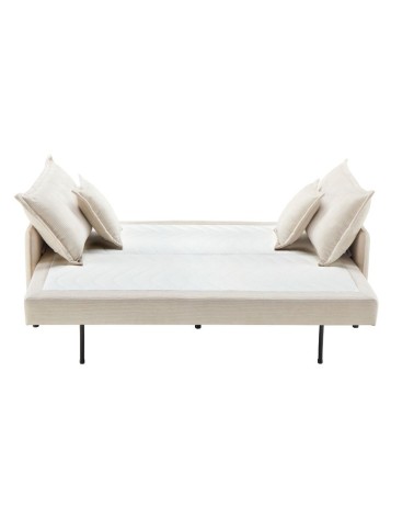 Divano letto Ghide con contenitore colore panna 217x86x95 cm.