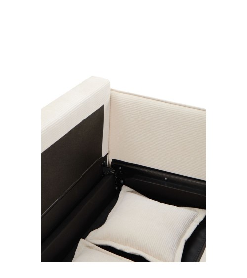 Divano letto Ghide con contenitore colore panna 217x86x95 cm.