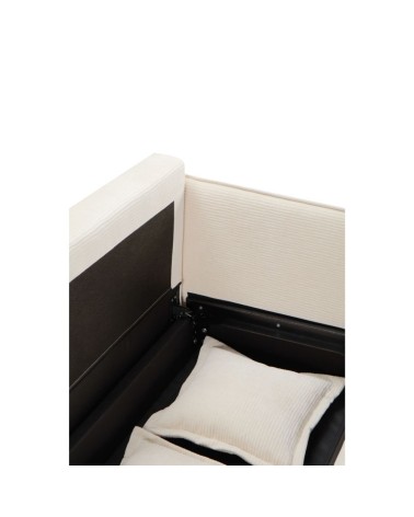 Divano letto Ghide con contenitore colore panna 217x86x95 cm.
