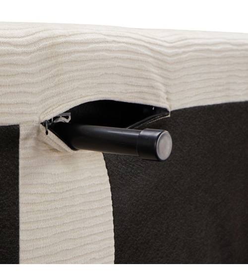 Divano letto Ghide con contenitore colore panna 217x86x95 cm.