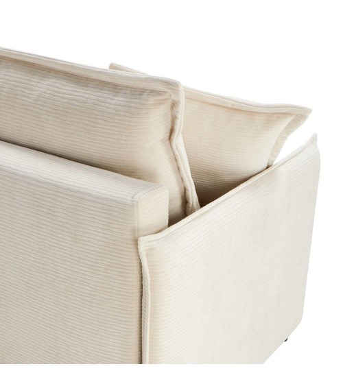 Divano letto Ghide con contenitore colore panna 217x86x95 cm.