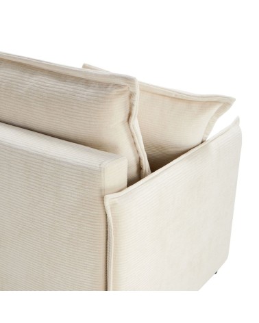 Divano letto Ghide con contenitore colore panna 217x86x95 cm.