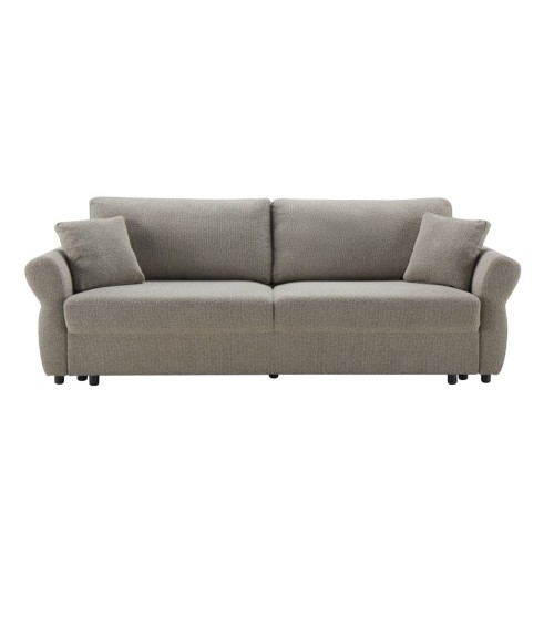 Divano letto Loki con contenitore e topper incluso colore tortora