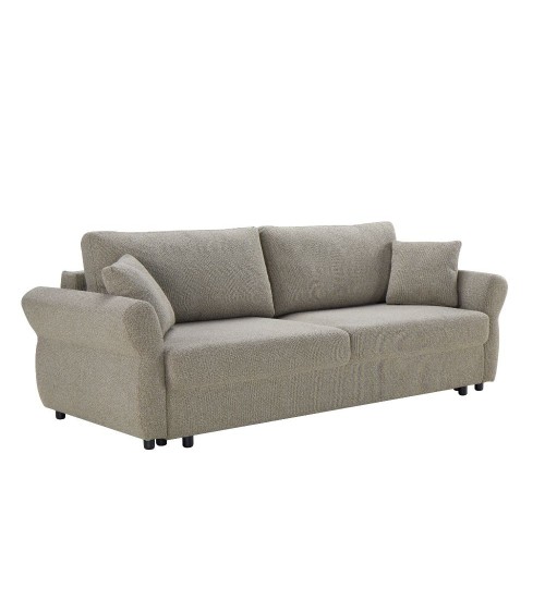 Divano letto Loki con contenitore e topper incluso colore tortora
