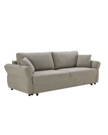 Divano letto Loki con contenitore e topper incluso colore tortora
