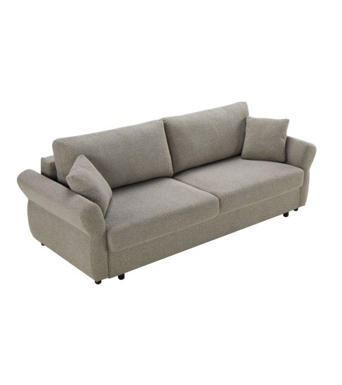 Divano letto Loki con contenitore e topper incluso colore tortora