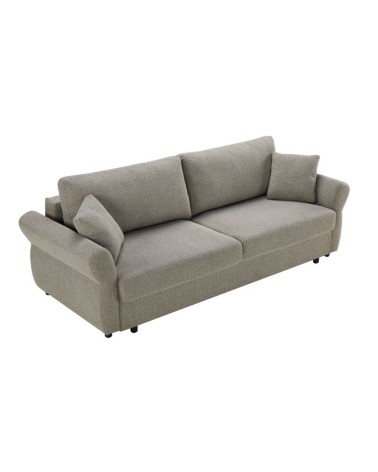 Divano letto Loki con contenitore e topper incluso colore tortora
