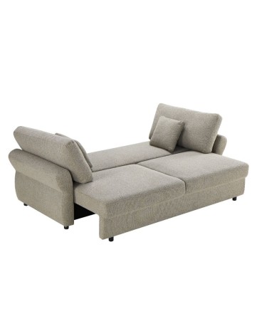 Divano letto Loki con contenitore e topper incluso colore tortora