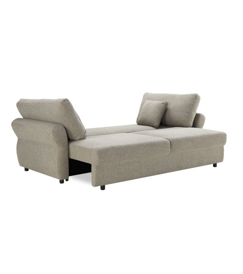 Divano letto Loki con contenitore e topper incluso colore tortora