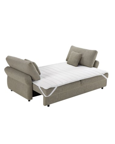 Divano letto Loki con contenitore e topper incluso colore tortora