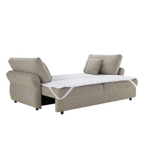 Divano letto Loki con contenitore e topper incluso colore tortora