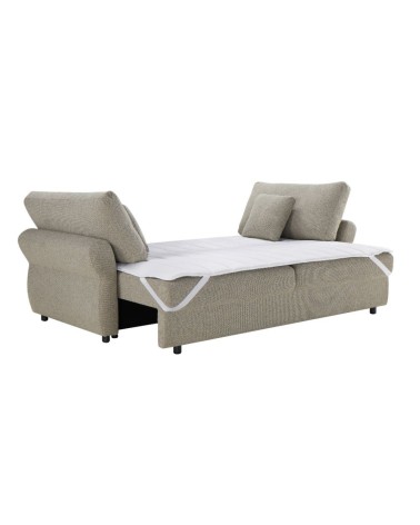 Divano letto Loki con contenitore e topper incluso colore tortora