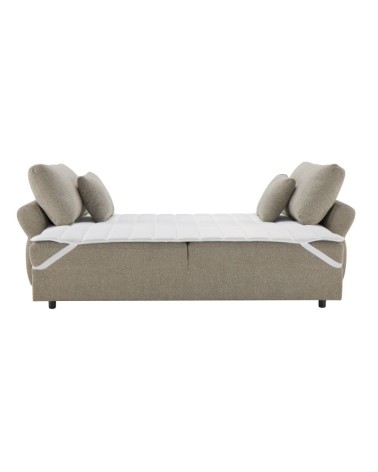 Divano letto Loki con contenitore e topper incluso colore tortora