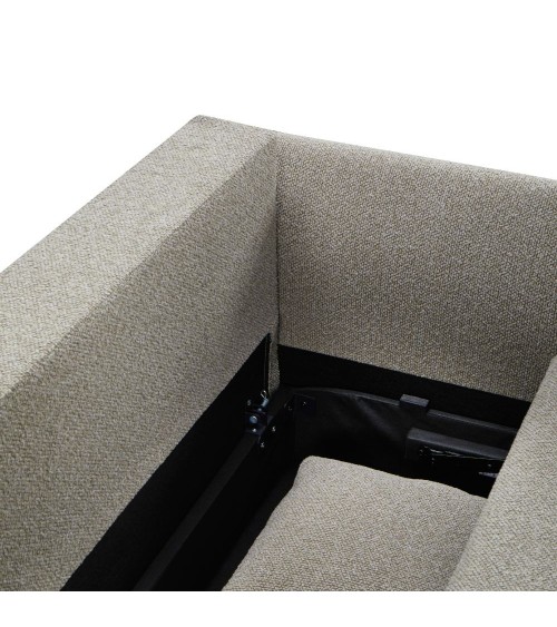 Divano letto Loki con contenitore e topper incluso colore tortora