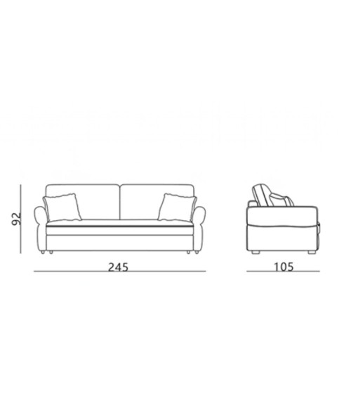 Divano letto Loki con contenitore e topper incluso colore tortora