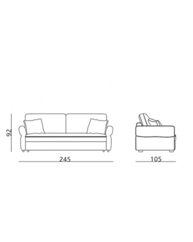 Divano letto Loki con contenitore e topper incluso colore tortora