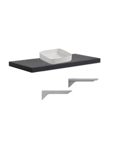 Mensolone da bagno 120x47 con lavabo da appoggio colore antracite