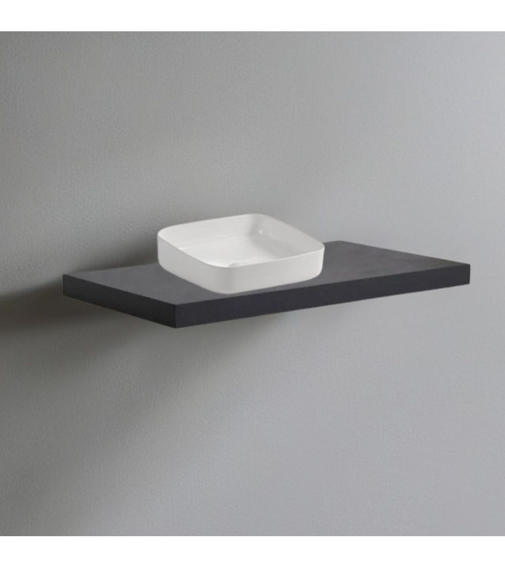 Mensolone da bagno 100x47 con lavabo da appoggio colore antracite