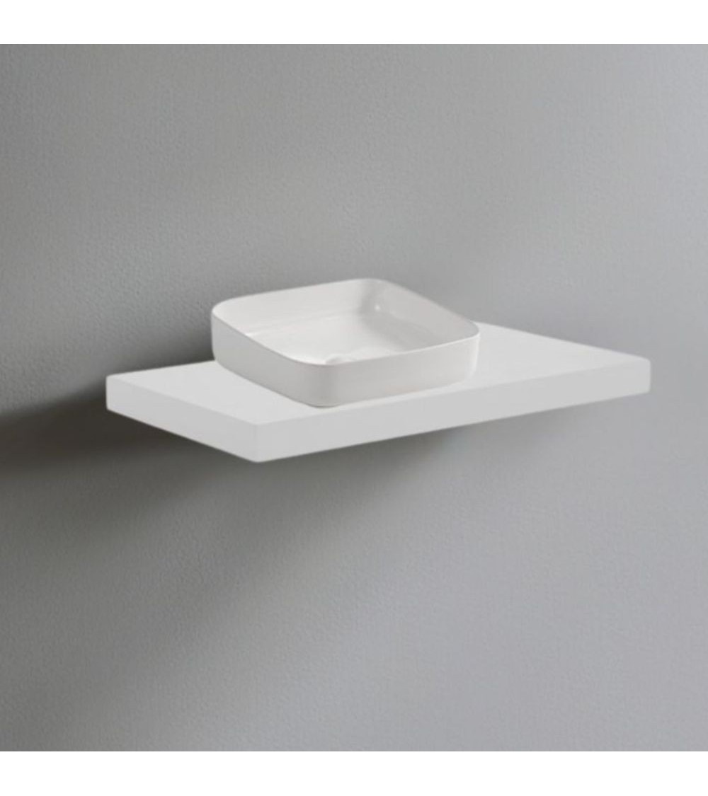 Mensolone da bagno 80x48 con lavabo da appoggio colore bianco