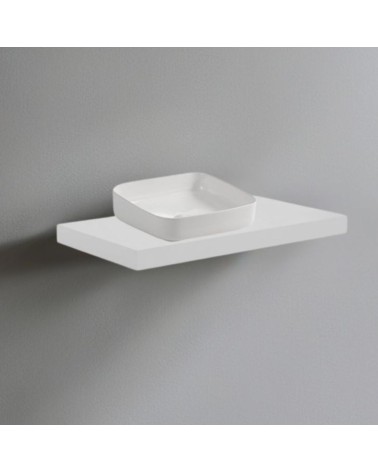 Mensolone da bagno 80x48 con lavabo da appoggio colore bianco