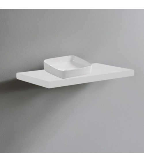 Mensolone da bagno 100x47 con lavabo da appoggio colore bianco