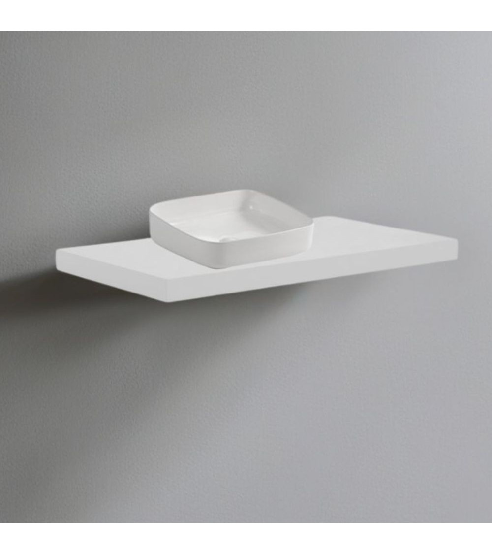Mensolone da bagno 100x47 con lavabo da appoggio colore bianco
