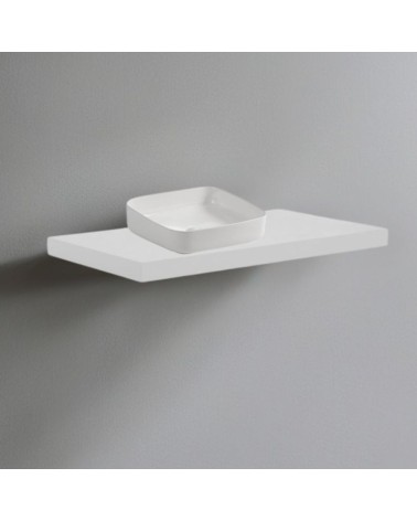 Mensolone da bagno 100x47 con lavabo da appoggio colore bianco