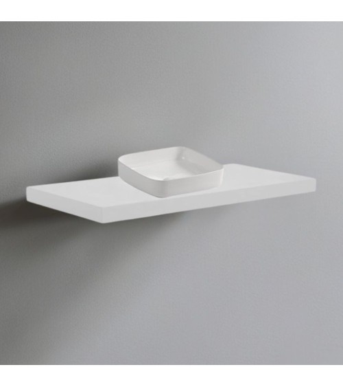Mensolone da bagno 120x47 con lavabo da appoggio colore bianco