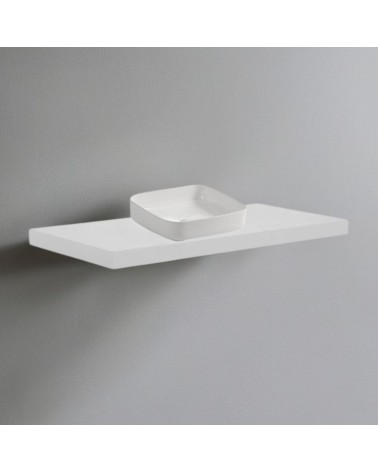 Mensolone da bagno 120x47 con lavabo da appoggio colore bianco