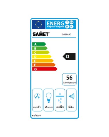 Samet cappa da parete Embla 90 colore nero