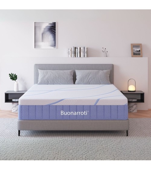 Materasso matrimoniale Pergamo con molle insacchettate e tessuto poliestere antiscivolo 160x190xH30 cm.