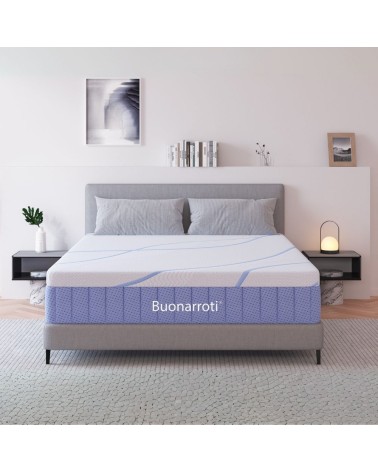 Materasso matrimoniale Pergamo con molle insacchettate e tessuto poliestere antiscivolo 160x190xH30 cm.