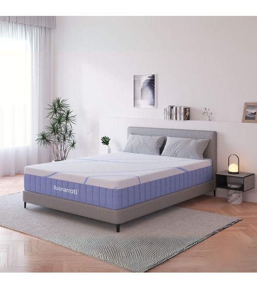 Materasso matrimoniale Pergamo con molle insacchettate e tessuto poliestere antiscivolo 160x190xH30 cm.