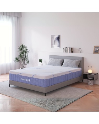 Materasso matrimoniale Pergamo con molle insacchettate e tessuto poliestere antiscivolo 160x190xH30 cm.