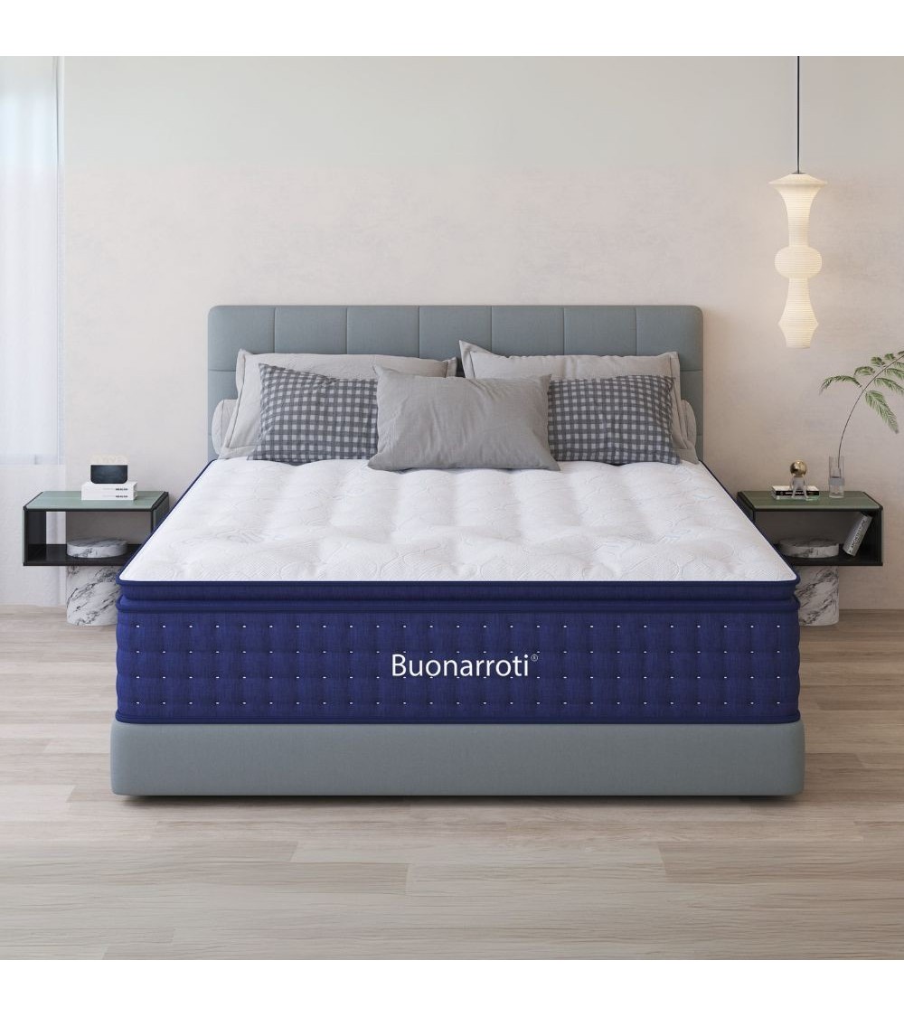 Materasso matrimoniale Atria in memory foam, con tessuto a maglia e molle insacchettate 160x190x33 cm.