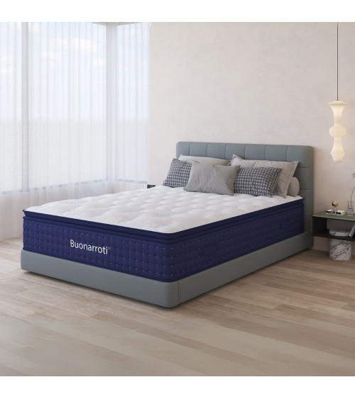 Materasso matrimoniale Atria in memory foam, con tessuto a maglia e molle insacchettate 160x190x33 cm.