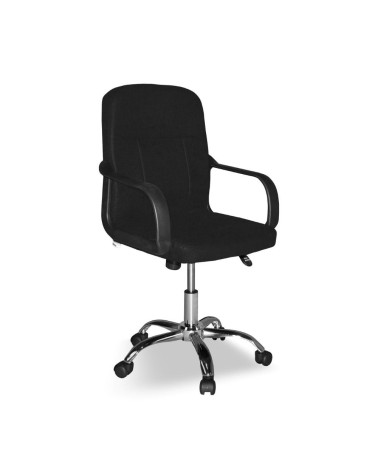 Poltrona da ufficio PC116P in tessuto nero e base cromata