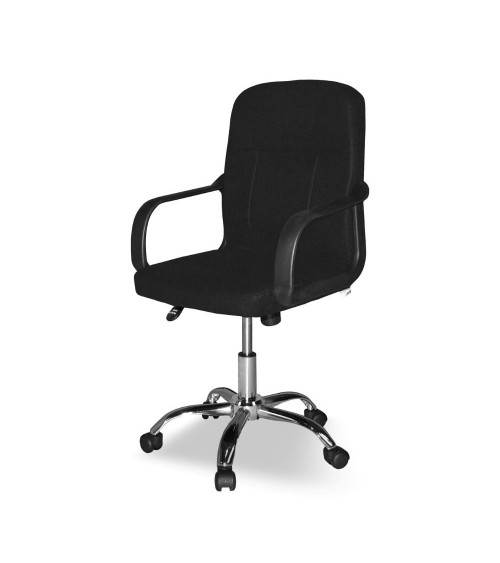 Poltrona da ufficio PC116P in tessuto nero e base cromata