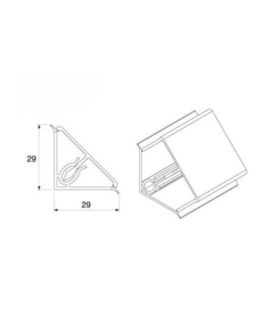 Alzatina triangolare in pvc rivestita in carta colore granito baveno