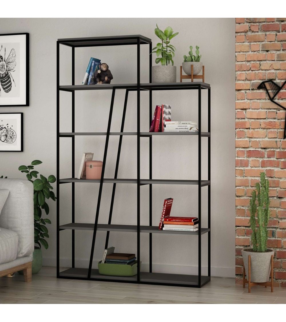 Libreria Pal colore antracite 110x29x178 cm