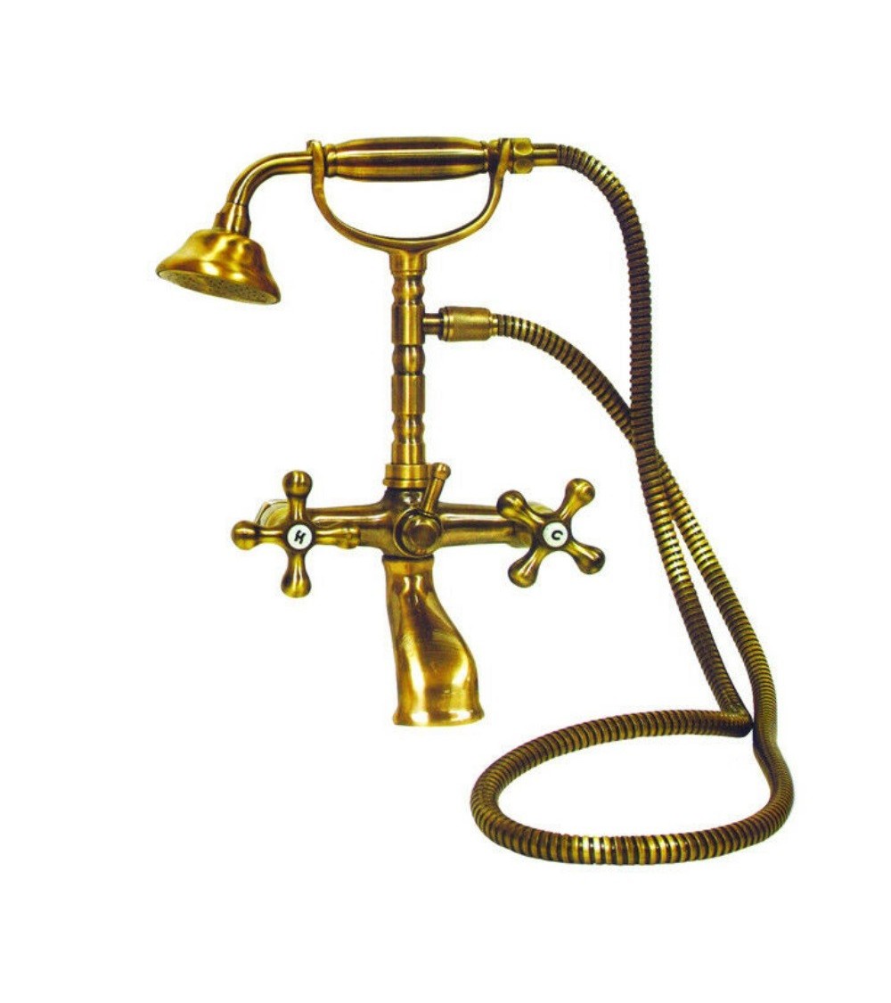 Rubinetto Lecce Classic con doccetta ottone antico