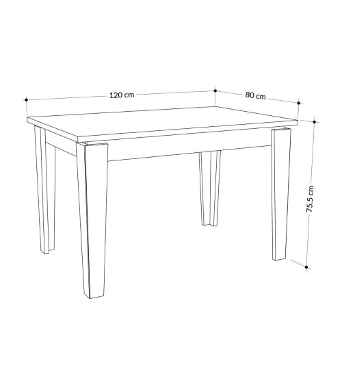 Tavolo allungabile Megaron retro grey 120x80 cm.