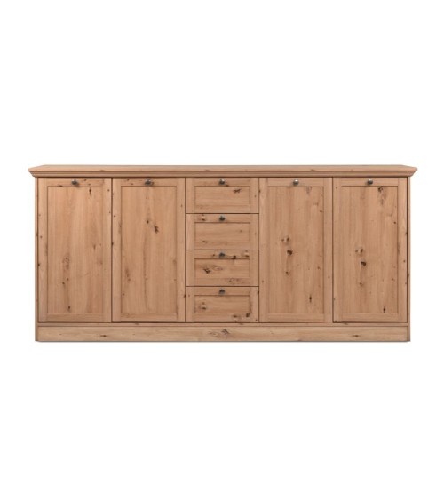 Credenza Timber 51A con 4 ante e 4 cassetti colore rovere anticato