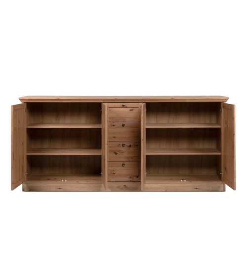 Credenza Timber 51A con 4 ante e 4 cassetti colore rovere anticato