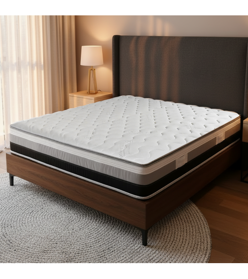 Materasso matrimoniale Poli con molle insacchettate e memory sfoderabile 160x200xH25 cm.