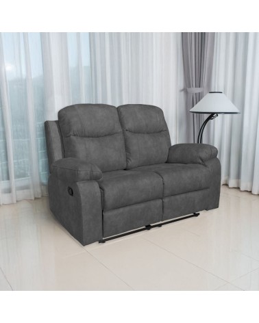 Divano Chicago 2 posti reclinabile in tessuto Ranger 11 grigio scuro