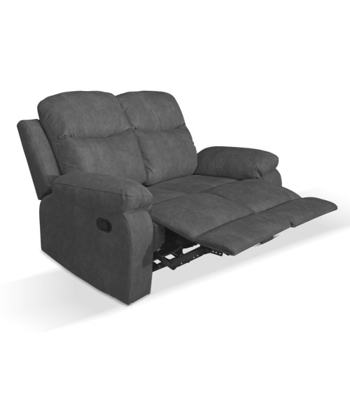 Divano Chicago 2 posti reclinabile in tessuto Ranger 11 grigio scuro