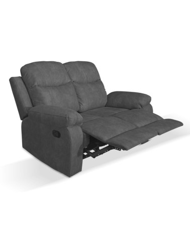 Divano Chicago 2 posti reclinabile in tessuto Ranger 11 grigio scuro