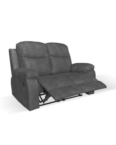 Divano Chicago 2 posti reclinabile in tessuto Ranger 11 grigio scuro