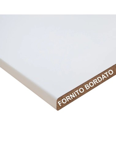 Top bordato per cucina bianco 150 cm.